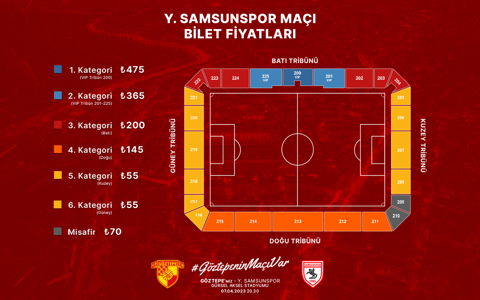 Y. Samsunspor Maçının Biletleri Satışa Çıkıyor
